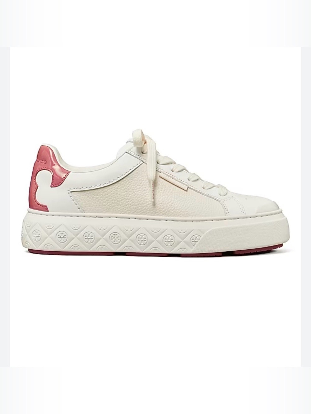 Tory Burch Ladybug White Leather Low-Top Sneakers with logo size 8